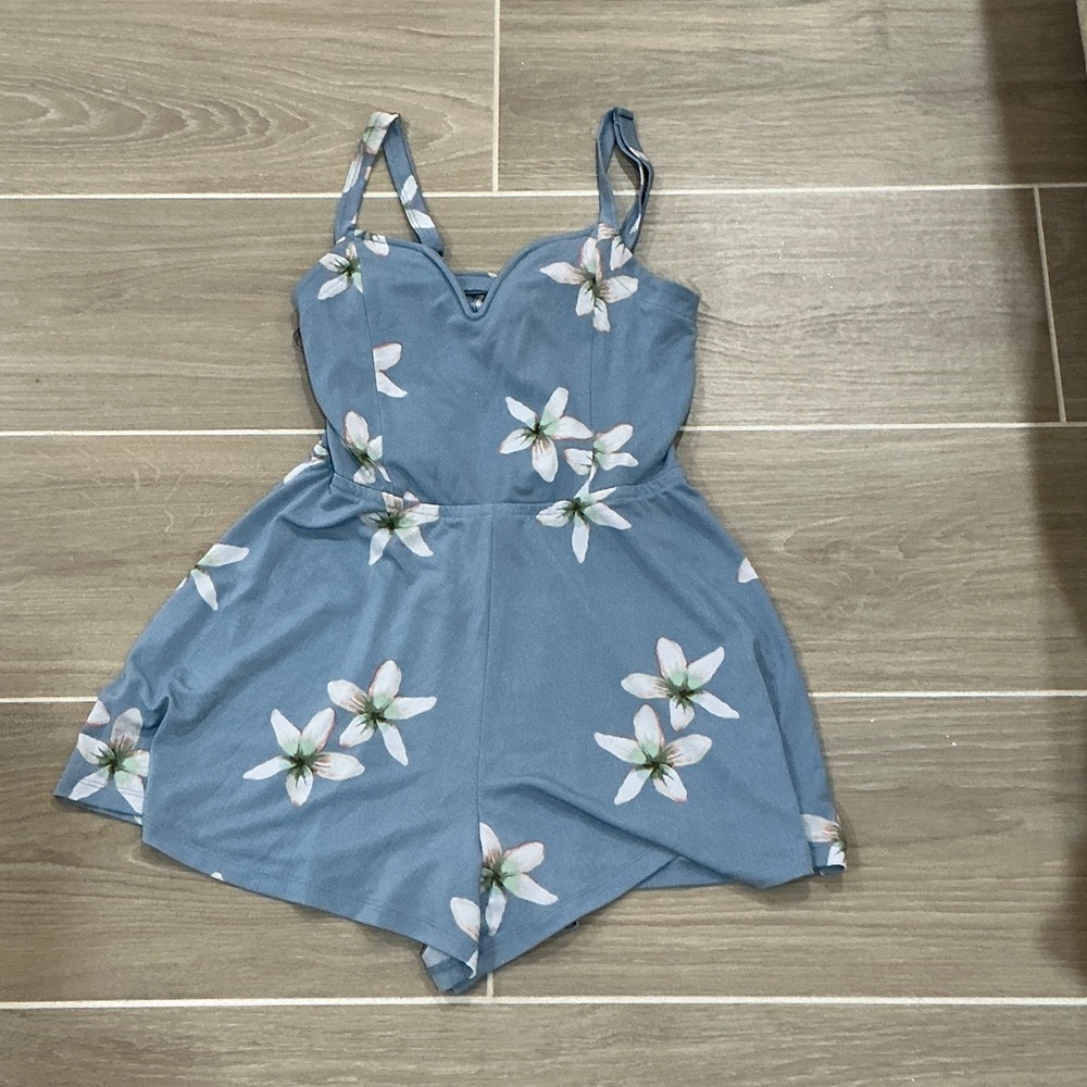 Aeropostale Blue Floral Playsuit